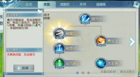 诛仙手游青云法宝血炼什么技能好