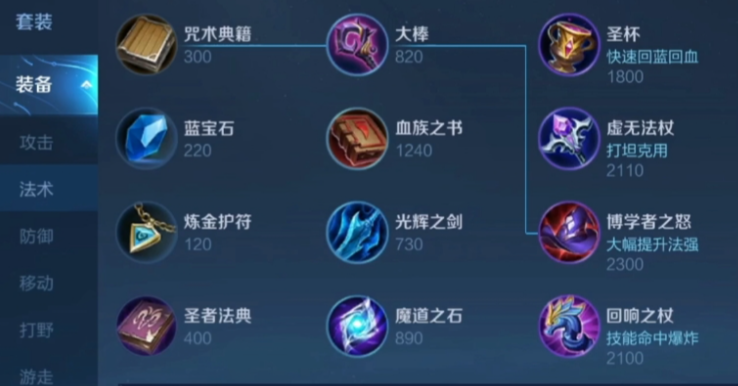 王者荣耀里法装小明出装是什么