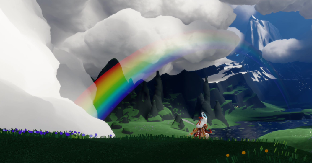 光遇彩虹如何平放