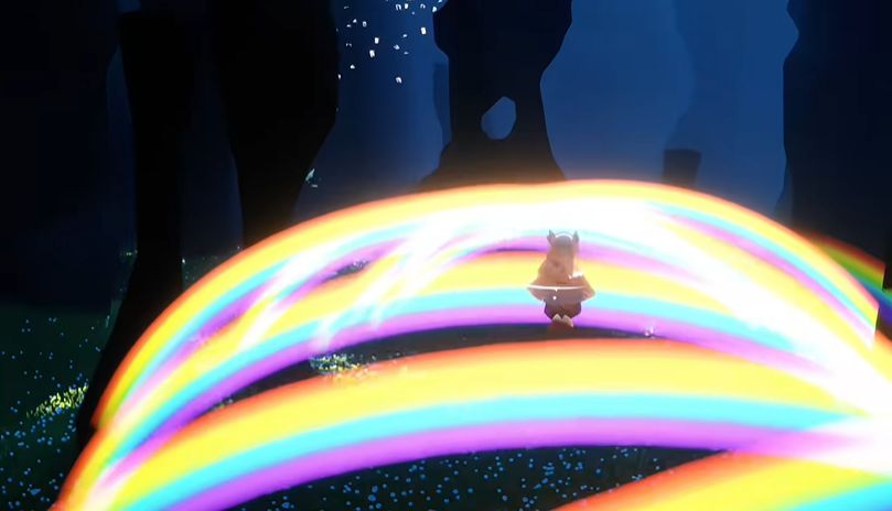 光遇彩虹如何平放