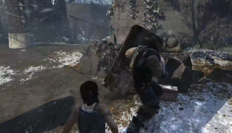 古墓丽影拿盾牌的怎么打